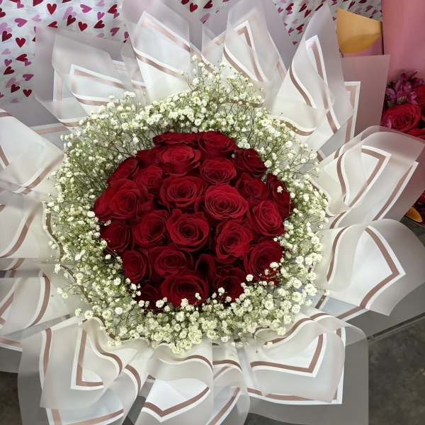 RAMO BUCHON 25 CON NUBE/BUCHON BOUQUET 25 WITH BABY'S BREATH