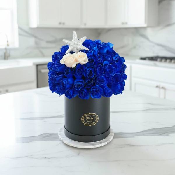 Blue Flower Box | Luxury Blue Roses Arrangement