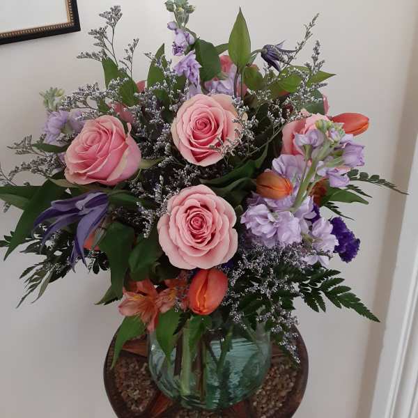 roses, tulips, stock