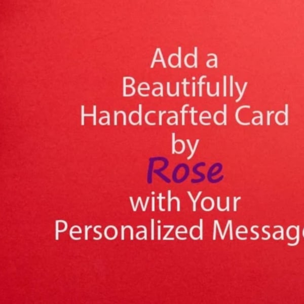 Red card with heart cutouts and personalized message text