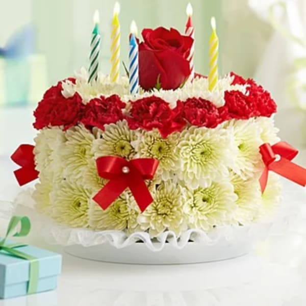 Red Floral Cake