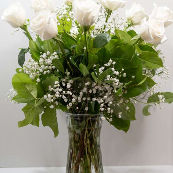 Dozen White Roses
