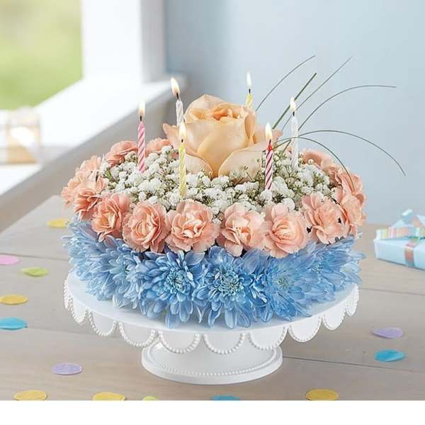 BIRTHDAY WISHES FLOWER CAKE COASTAL