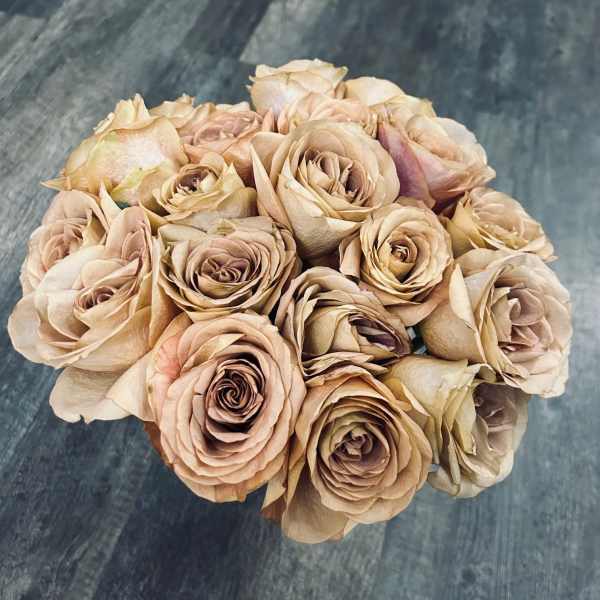 2 Dozen Roses in Galvanized Steel Vase