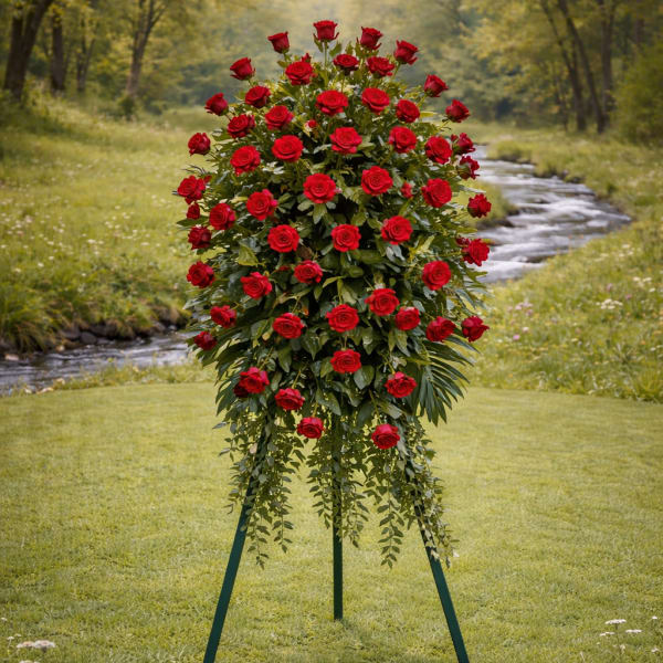 K647 Timeless Tribute Red Rose Easel