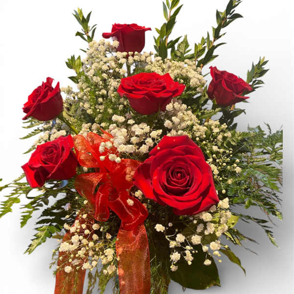 6 Long Stem Rose Arrangement