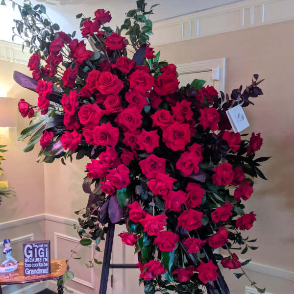 Huge Red Rose Sympathy Easel