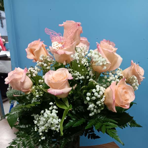 1 Dozen Pink Roses