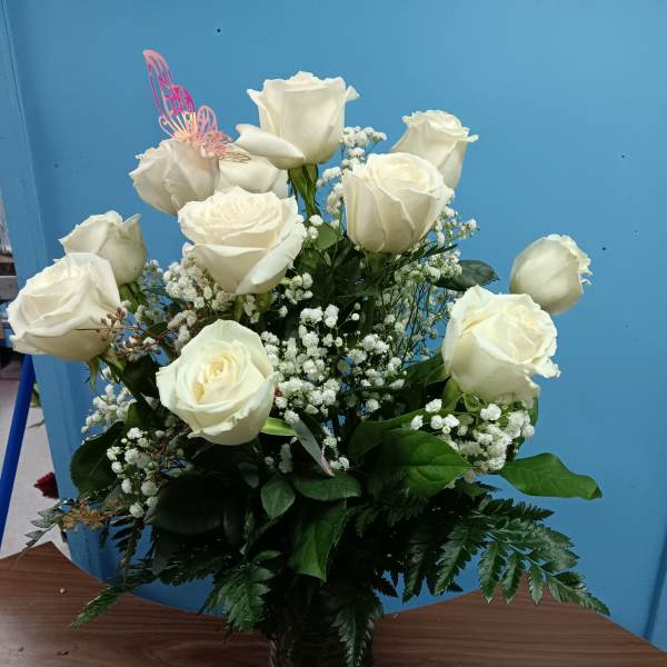 1 Dozen White Roses