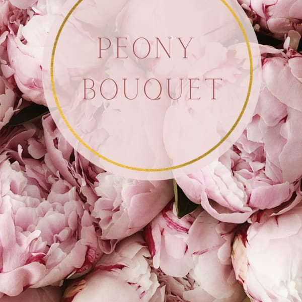Pink peony bouquet with layered blooms