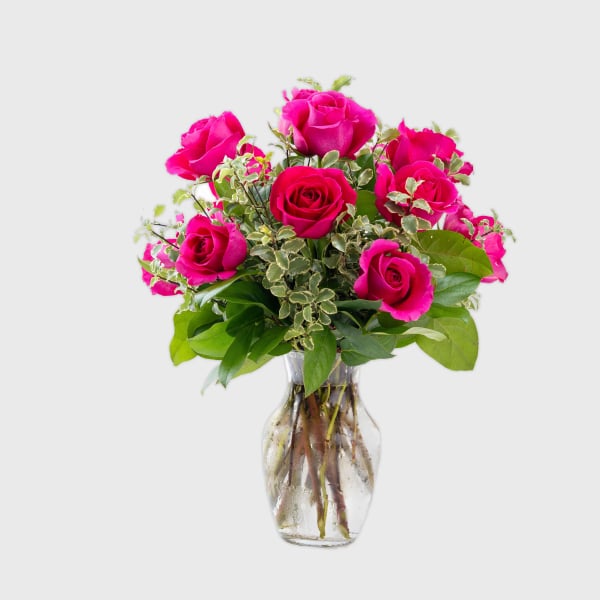Dozen Medium Stemmed Pink or Red Roses