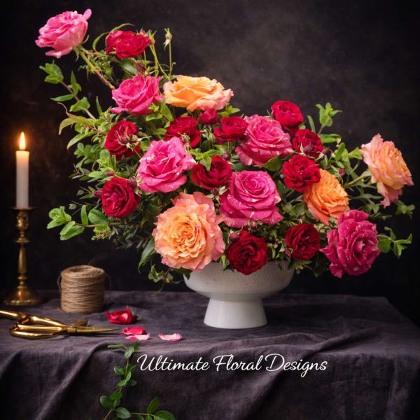 Blush & Crimson Garden Elegance