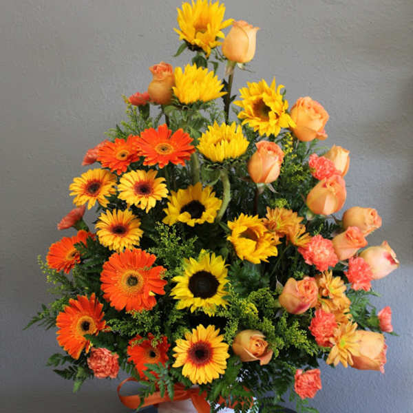 FUNERAL FLOOR SPRAY - Sunshine on a Rainy Day 85