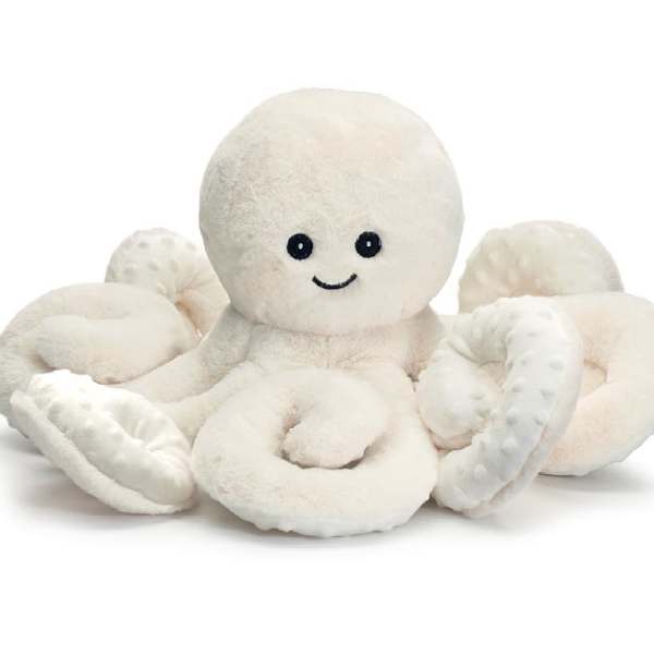 PLUSH WHITE OCTOPUS WITH CURLING ARMS
