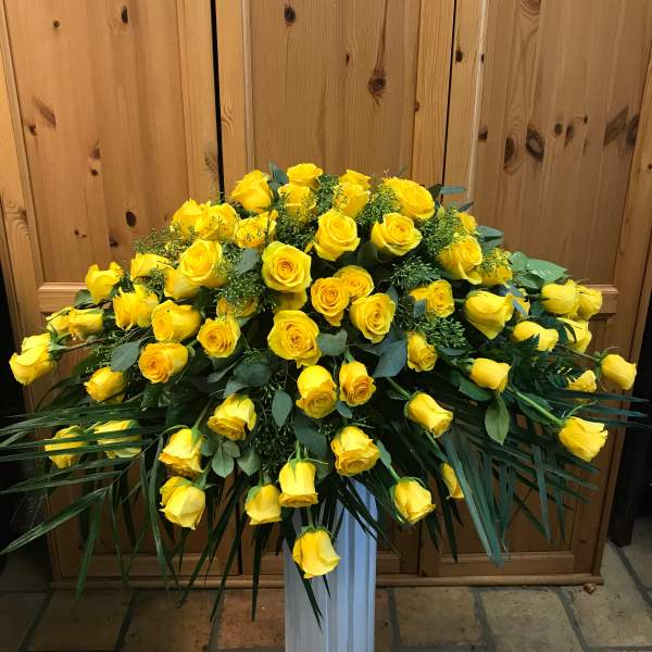Yellow Rose Casket Piece