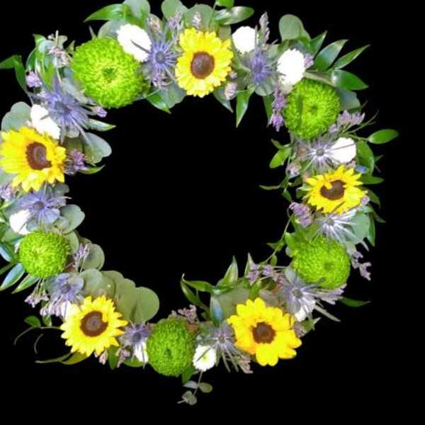 Sunflower Ocean Wreath