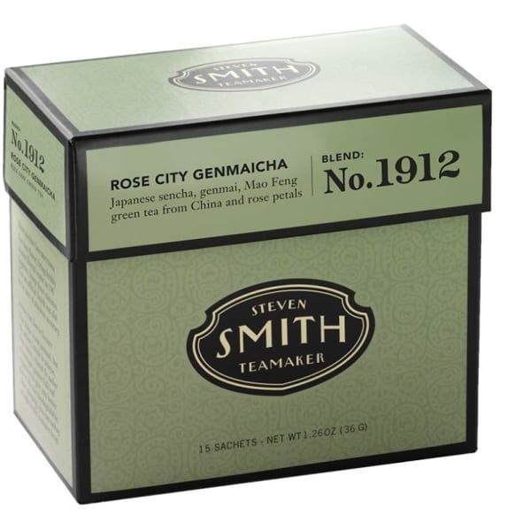 Box of Steven Smith Teamaker Rose City Genmaicha tea