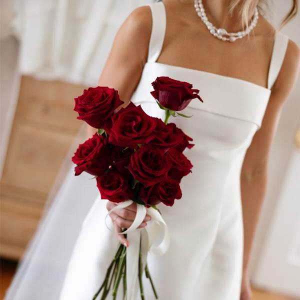 Simple Burgundy Bridal Bouquet