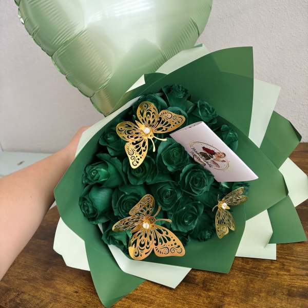 Emerald Green Rose Bouquet
