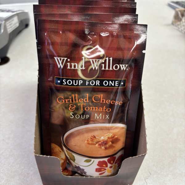 Box of Wind & Willow grilled cheese and tomato soup mix packets