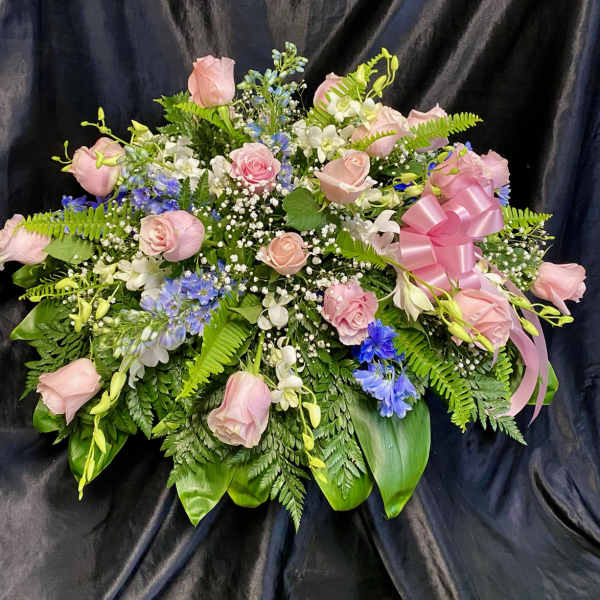 Casket Spray. CS #B10 -Light Pink & Blue