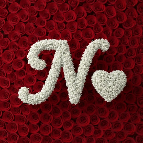 Baby's Breath Letter - N