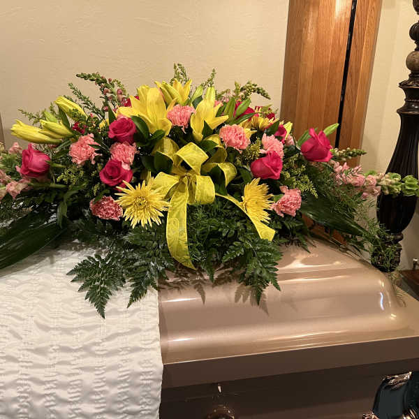 Sympathy Casket Spray-Beautiful Memories