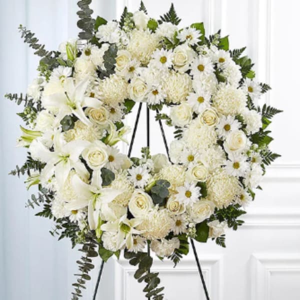 White Funeral Wreath