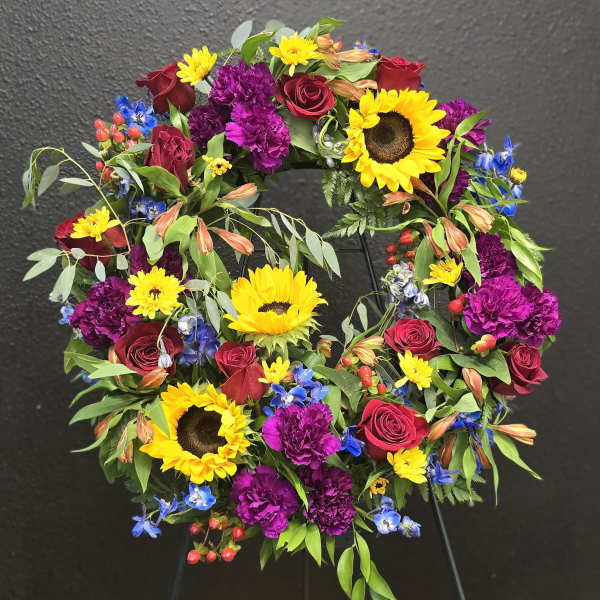 Colorful Celebration of Life Wreath