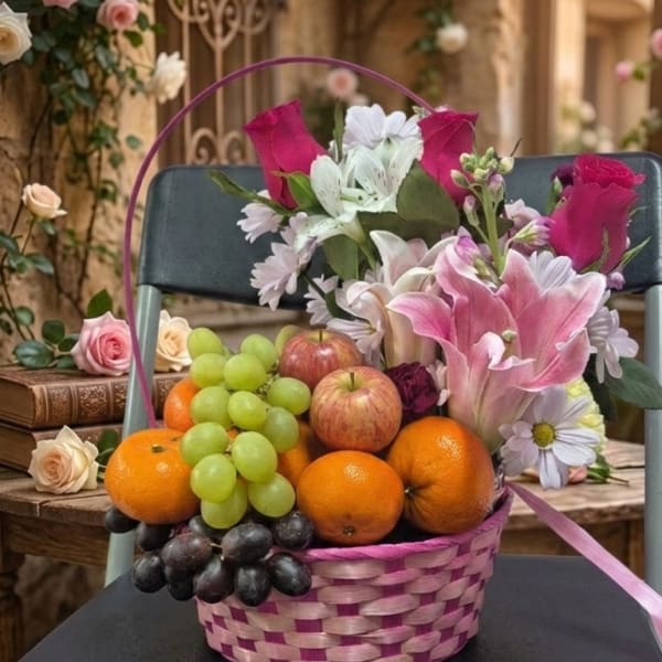 fruit and flower basket