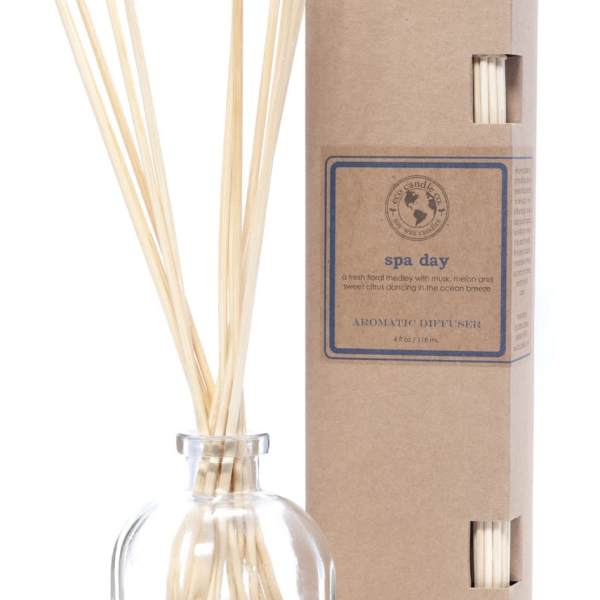 Glass reed diffuser with a cardboard box