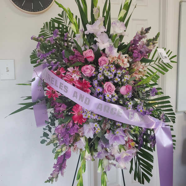 Lavender Spring Funeral Spray