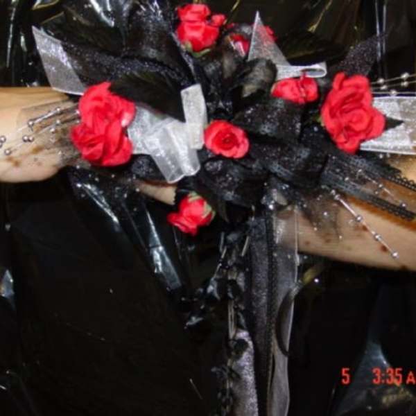 Black & Red Wrist Corsage