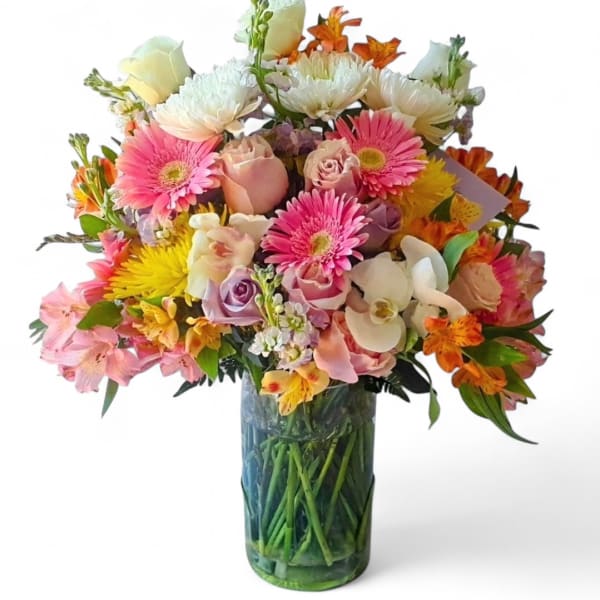 Colorful Orchid & Rose Happiness Bouquet - Same Day Flower Delivery Haddonfield & Cherry Hill