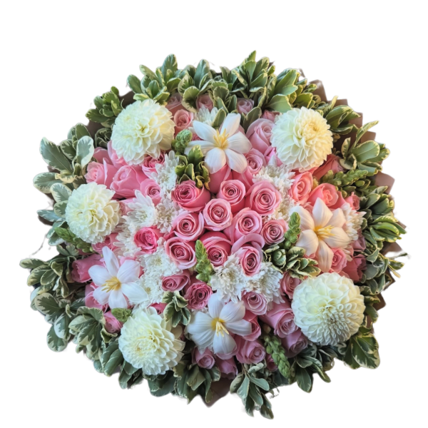 Luxury Pink Rose & White Ramos Buchones