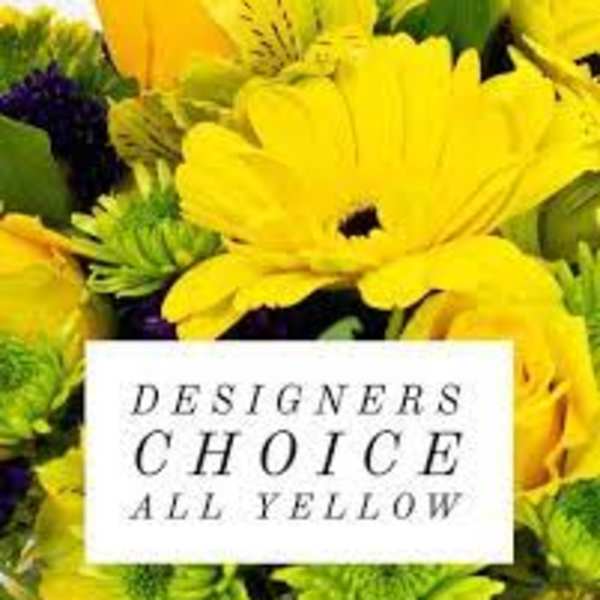 Yellow flower bouquet with a designer's choice card