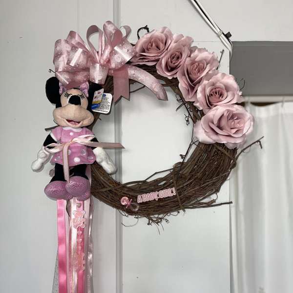 Mini Mouse, Its a Girl Wreath