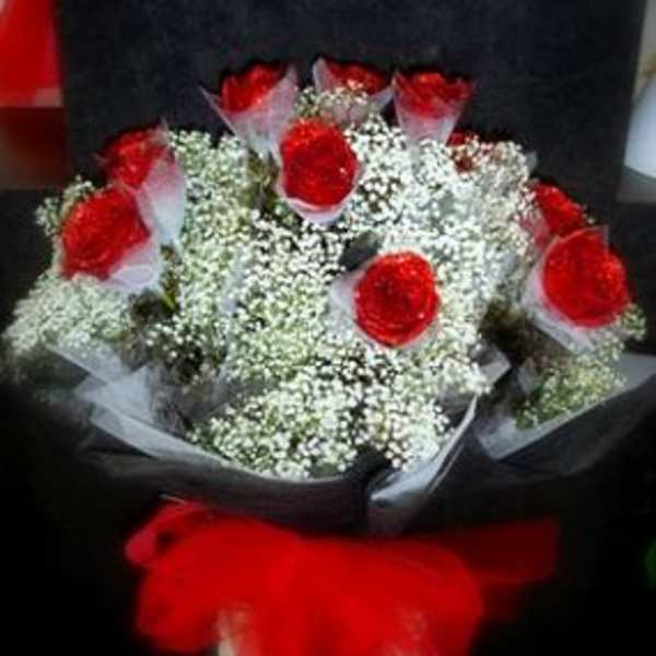 Hong Kong Style Roses - Red, Black, & White