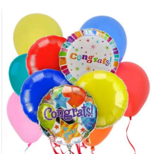 Congratulations Mylar Balloon Bunch- Assorted