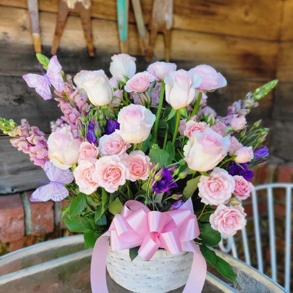 Country Bloom Floral Basket
