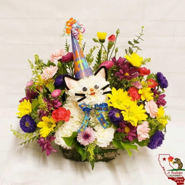 Meow Meow Happy Birthday Kitty - Fresh Fun Birthday Flowers