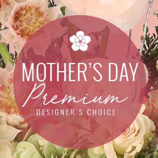 Mother's Day premium floral arrangement with pale pink and cream blooms