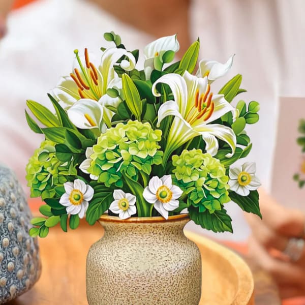 Ivory and Sage Mini Bouquet Greeting Card by Fresh Cut Paper