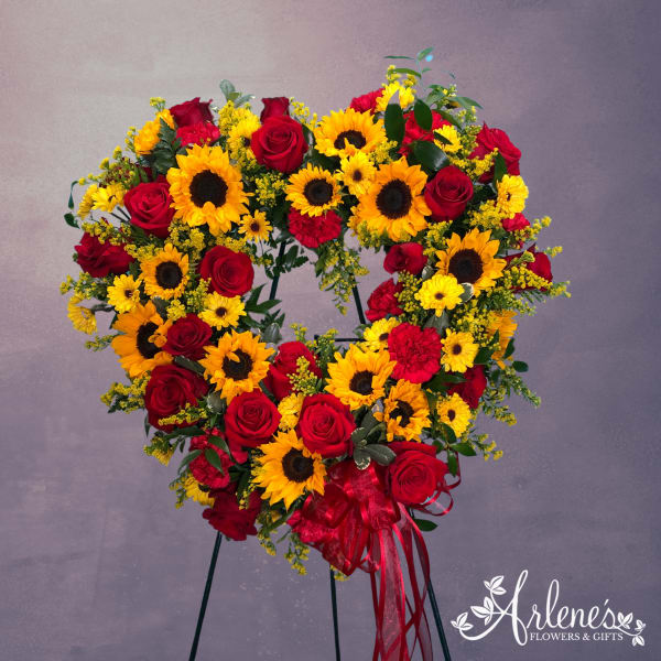 Sunflower Heart Wreath