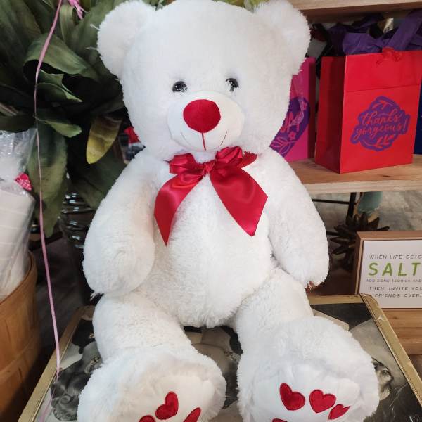 White and Red 40" bear