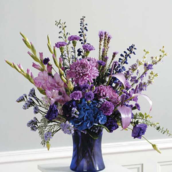 Purple Monochromatic Vase Arrangement
