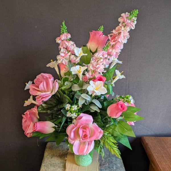 Cemetery Flower Cone - Blushing Blooms