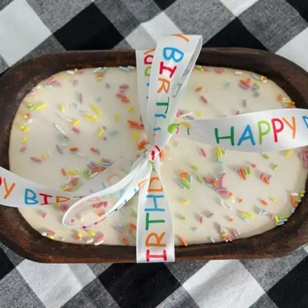 Dough Bowl Soy Candle - "Happy Birthday"