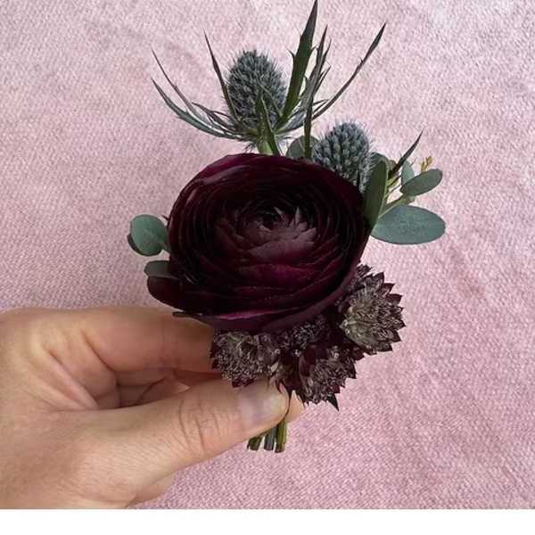 Purple Hues Boutonniere