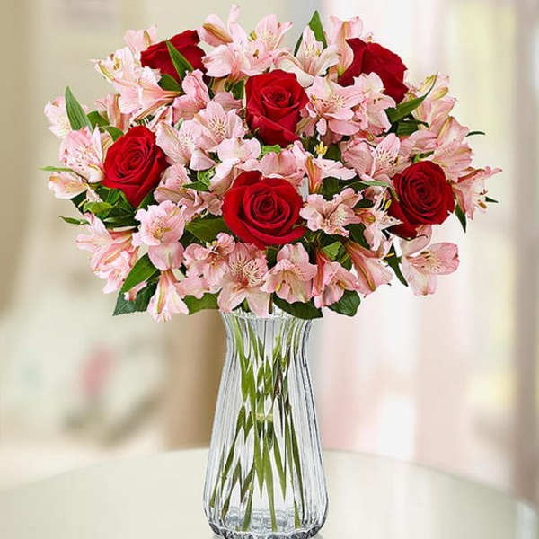 True Love Rose & Peruvian Lily Bouquet